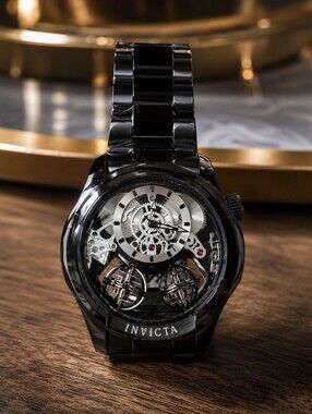 Invicta Black Skeleton Dial Mechanical Watch